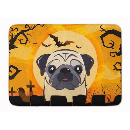 Carolines Treasures Carolines Treasures BB1820RUG Halloween Fawn Pug Machine Washable Memory Foam Mat BB1820RUG